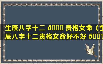 生辰八字十二 🐞 贵格女命（生辰八字十二贵格女命好不好 🌼 ）